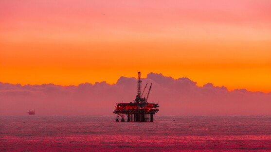 Oil rig at sea