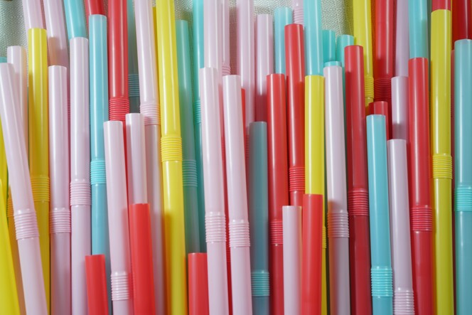 colorful plastic straws